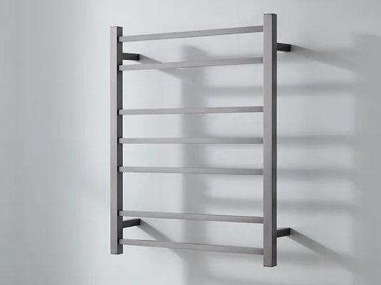 Brush Gun Metal finished Heated Towel Rail 600*800mm 7 Bars(DEMO)#) - Galaxy Lighting NZ