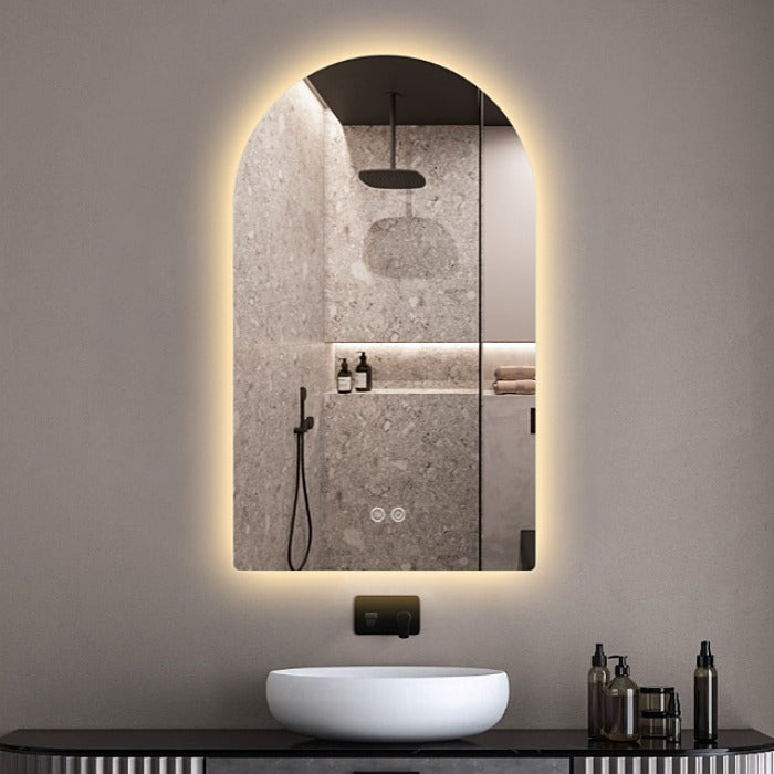 Frameless LED ARCH Demister Mirror WKAR500*1050mm - Galaxy Lighting NZ