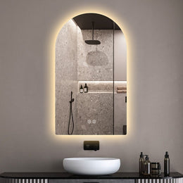 Frameless LED ARCH Demister Mirror WKAR500*1050mm - Galaxy Lighting NZ
