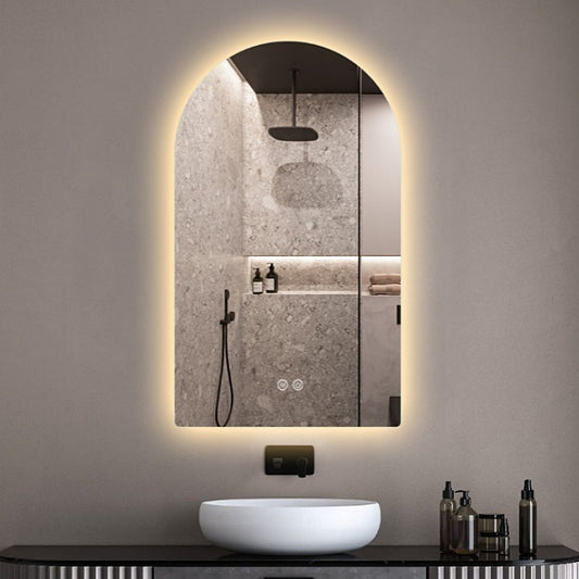 Frameless LED ARCH Demister Mirror WKAR500*1050mm - Galaxy Lighting NZ