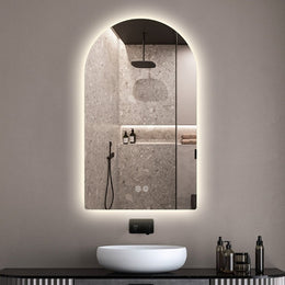Frameless LED ARCH Demister Mirror WKAR500*1050mm - Galaxy Lighting NZ