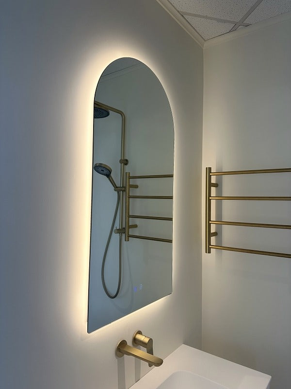 Frameless LED ARCH Demister Mirror WKAR500*1050mm - Galaxy Lighting NZ