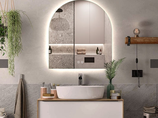 Frameless LED ARCH Demister Mirror WKAR800*850mm - Galaxy Lighting NZ
