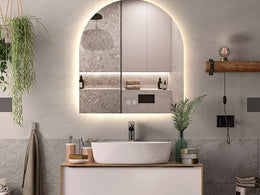 Frameless LED ARCH Demister Mirror WKAR800*850mm - Galaxy Lighting NZ
