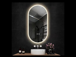 White Rim LED Demister Mirror KC500*1000mm - Galaxy Lighting NZ