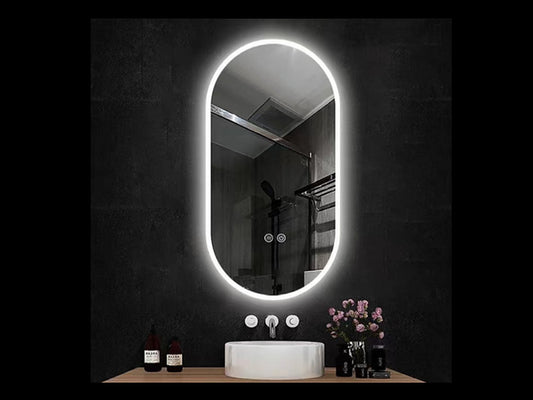 White Rim LED Demister Mirror KC500*1000mm - Galaxy Lighting NZ