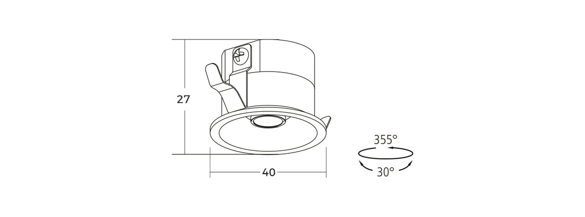 3W Black 3000K MINI Tiltable Recessed LED Downlight R-GDL906S-B - Galaxy Lighting NZ