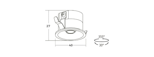 3W Black 3000K MINI Tiltable Recessed LED Downlight R-GDL906S-B - Galaxy Lighting NZ