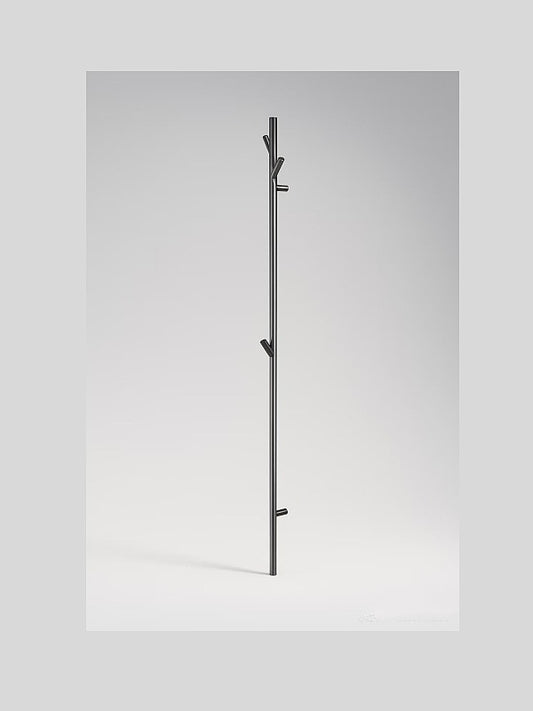 Minimalist Vertical Wall-Mounted Towel Rack -Gun Metal Heated Towel Rail