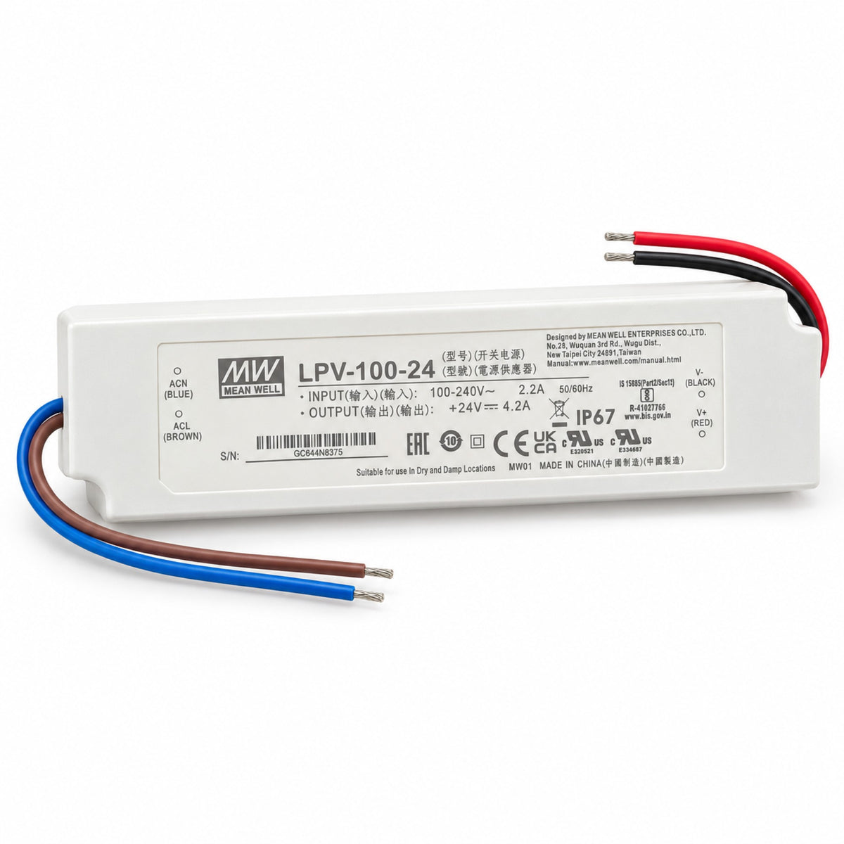 24V 100W IP67 LED strip driver