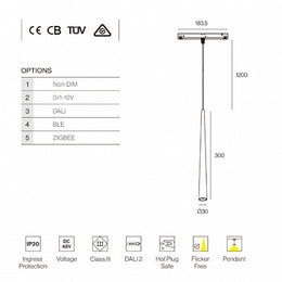 3W Pendant Light, Magnetic Track Light, MT-EMT044A01-3W - Galaxy Lighting NZ