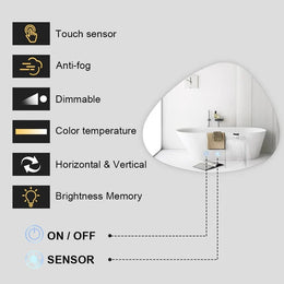 Special Frameless LED Mirror with Motion Sensor Auto On Demister 860x740mm (Free shipping does not apply to mirror) - Galaxy Lighting NZ