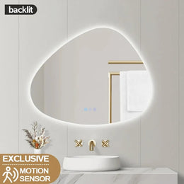 Special Frameless LED Mirror with Motion Sensor Auto On Demister 860x740mm (Free shipping does not apply to mirror) - Galaxy Lighting NZ