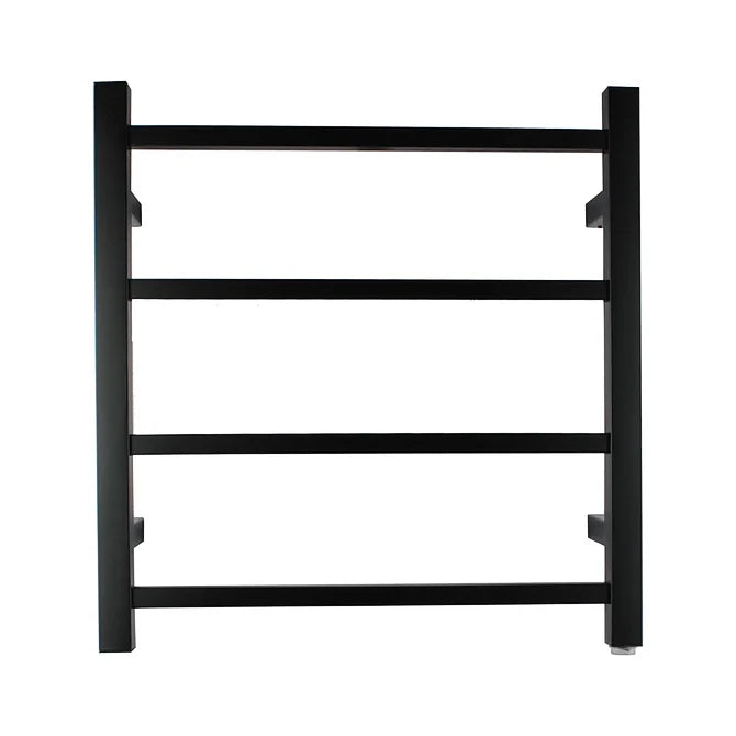 Square Matt Black Electric Heated Towel Rack 520*500mm  4 Bars - Galaxy Lighting NZ
