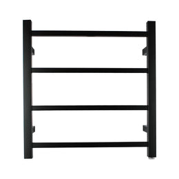 Square Matt Black Electric Heated Towel Rack 520*500mm  4 Bars - Galaxy Lighting NZ