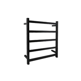 Square Matt Black Electric Heated Towel Rack 530*600mm 5Bars - Galaxy Lighting NZ