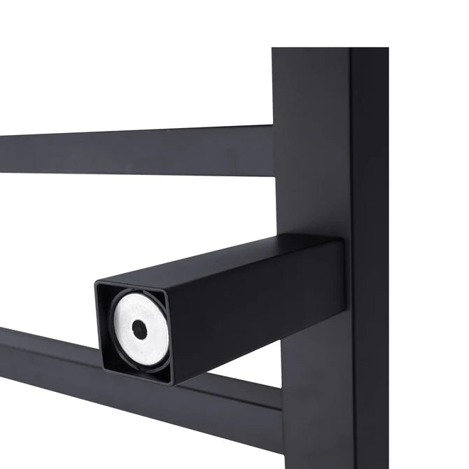 Square Matt Black Electric Heated Towel Rack 520*500mm  4 Bars - Galaxy Lighting NZ
