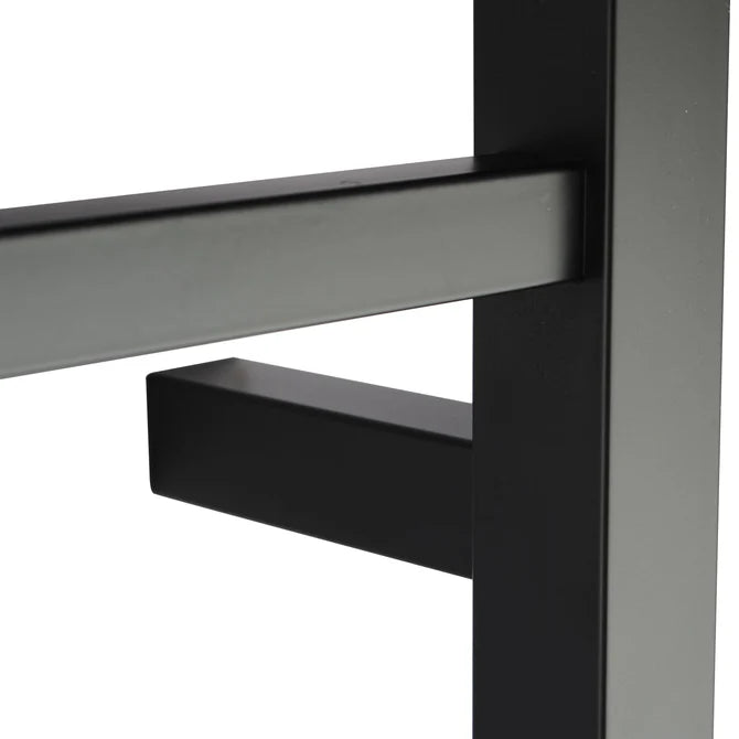 Square Matt Black Electric Heated Towel Rack 520*500mm  4 Bars - Galaxy Lighting NZ