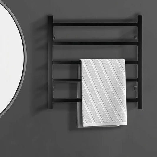 Square Matt Black Electric Heated Towel Rack 530*600mm 5Bars - Galaxy Lighting NZ