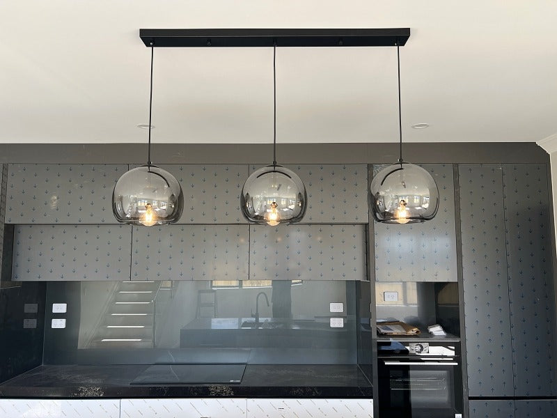 Smoky Grey Glass Pendant Light P105-1.1M - Galaxy Lighting NZ