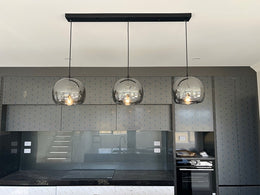 Smoky Grey Glass Pendant Light P105-1.1M - Galaxy Lighting NZ