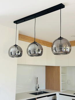 Smoky Grey Glass Pendant Light P105-1.1M - Galaxy Lighting NZ