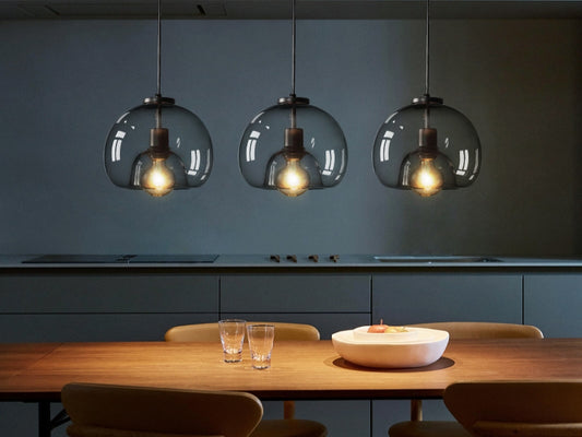 Smoky Grey Glass Pendant Light P105-1.1M - Galaxy Lighting NZ
