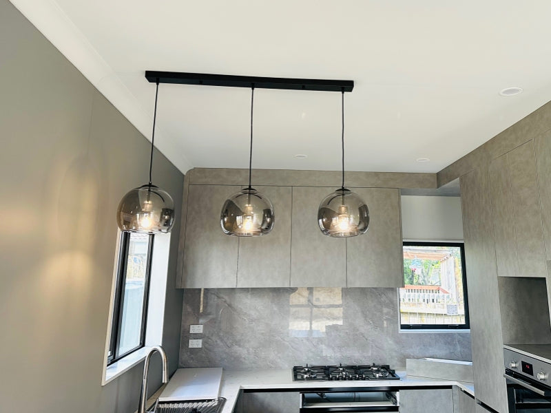 Smoky Grey Glass Pendant Light P105-1.1M - Galaxy Lighting NZ