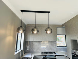 Smoky Grey Glass Pendant Light P105-1.1M - Galaxy Lighting NZ