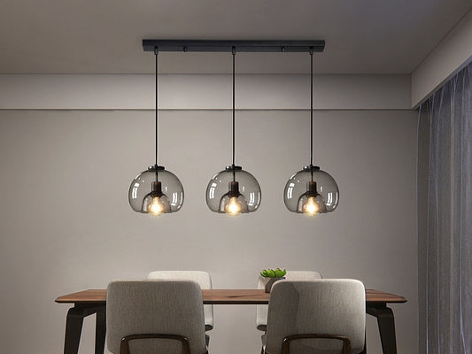 Smoky Grey Glass Pendant Light P105-1.1M - Galaxy Lighting NZ