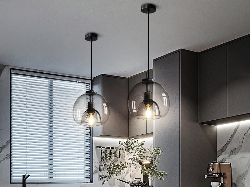 Smokey Grey Glass Pendant Light P105-Smokey Grey - Galaxy Lighting NZ