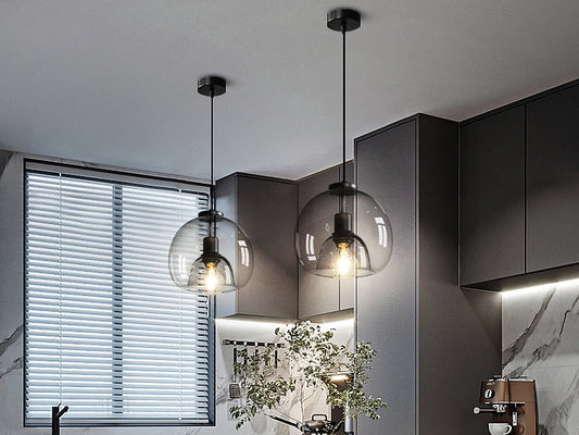 Smokey Grey Glass Pendant Light P105-Smokey Grey - Galaxy Lighting NZ