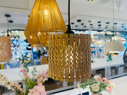 Wood Pendant Light P106-18cm,Two Sizes - Galaxy Lighting NZ