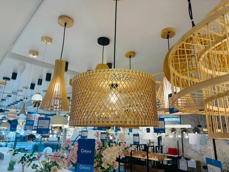 Wood Pendant Light P106-45cm,Two Sizes - Galaxy Lighting NZ