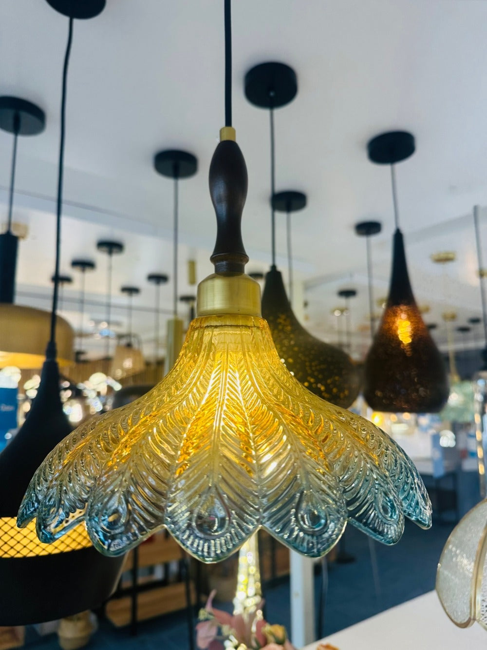 Vintage Glass Pendant Light P110