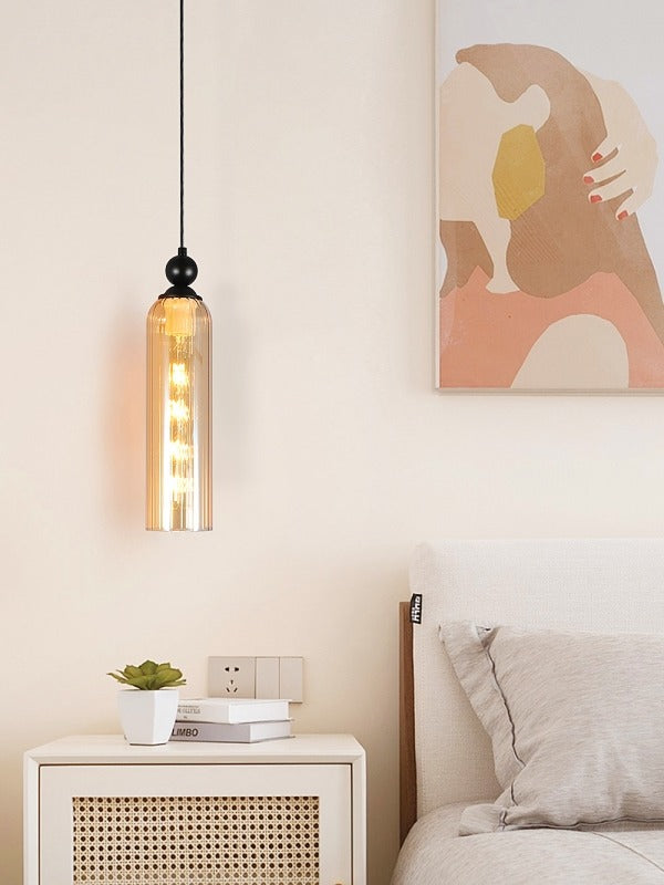 Vintage Style Glass Pendant Light P118-Amber - Galaxy Lighting NZ