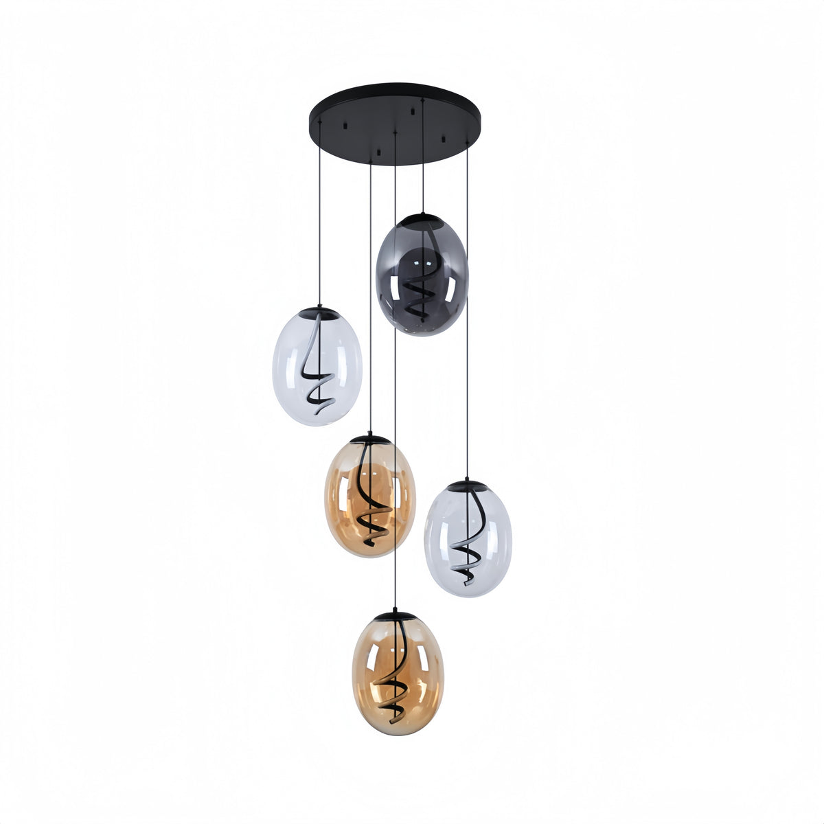 Spiral Glass LED Cluster Chandelier P122-50
