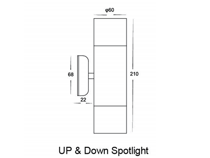 Black Up/Down Outdoor Light A123-B - Galaxy Lighting NZ
