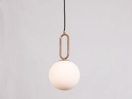 Gold Metal With Frosted Glass Modern Kitchen/Bedside Pendant Light P131 - Galaxy Lighting NZ
