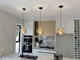 Amber Color Glass Pendant Light P133-Amber - Galaxy Lighting NZ