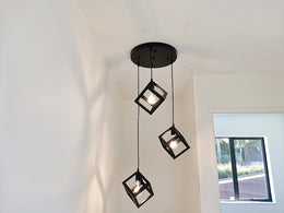 Round Base Black Pendant Light P134*3 - Galaxy Lighting NZ