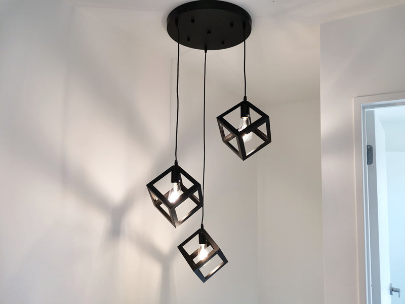 Round Base Black Pendant Light P134*3 - Galaxy Lighting NZ
