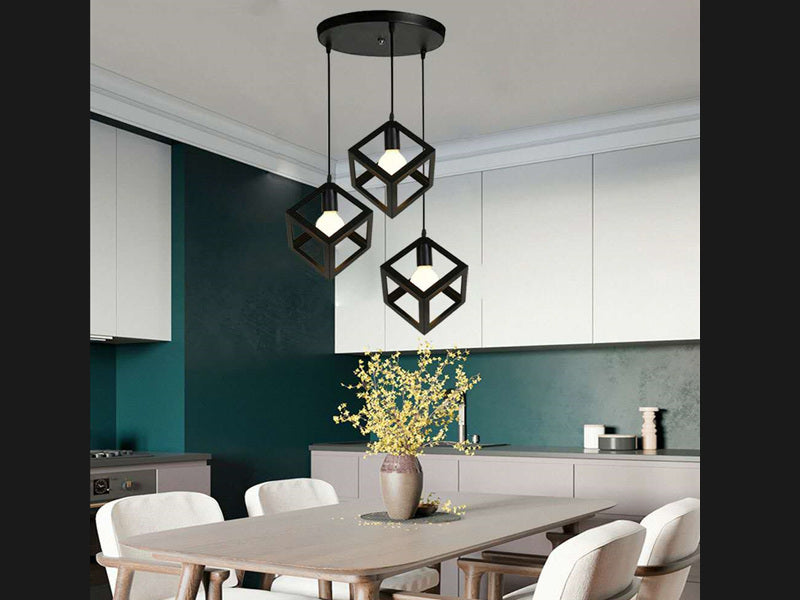 Round Base Black Pendant Light P134*3 - Galaxy Lighting NZ