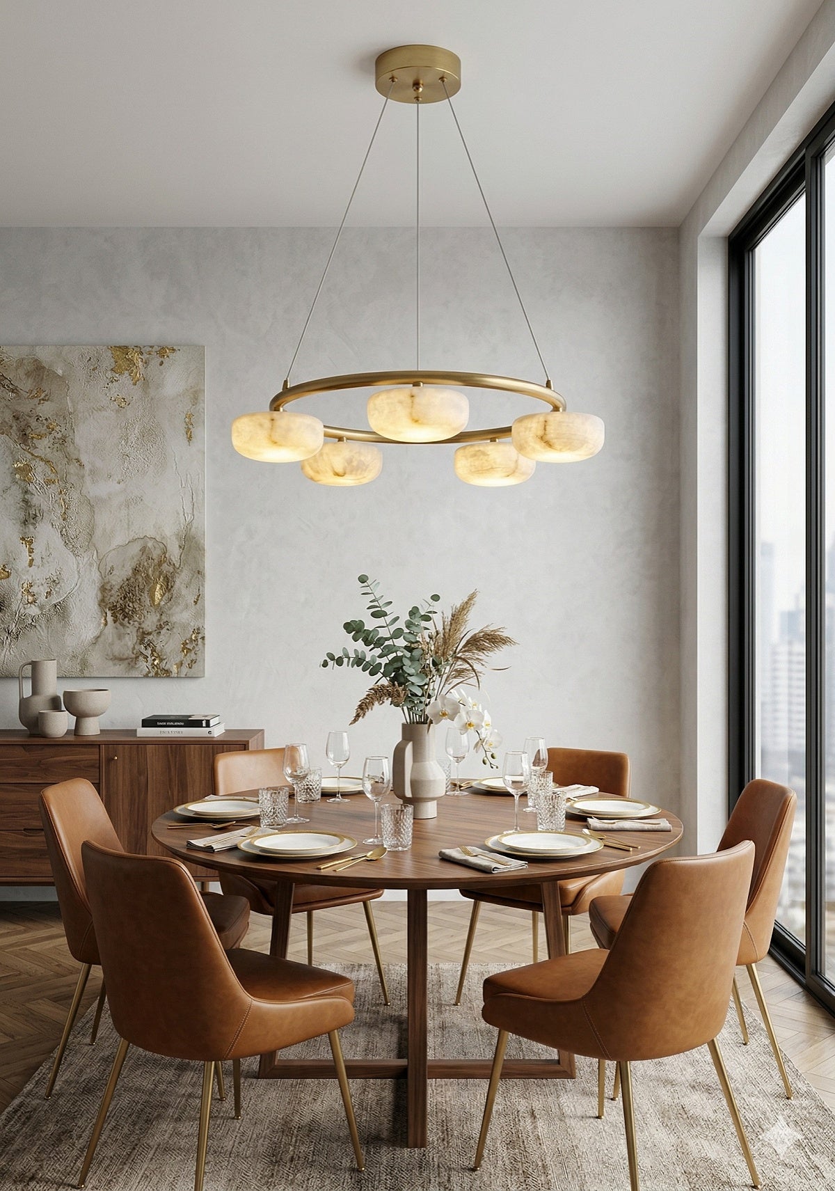 Copper LED Ring Pendant P138-600