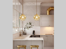 Glass Stylish Flower Pendant Bedside Light P139-Clear - Galaxy Lighting NZ