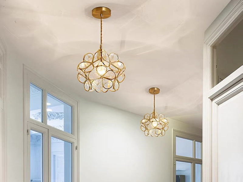 Glass Stylish Flower Pendant Bedside Light P139-Clear - Galaxy Lighting NZ