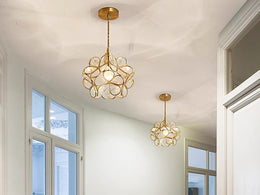 Glass Stylish Flower Pendant Bedside Light P139-Clear - Galaxy Lighting NZ