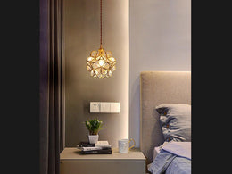 Glass Stylish Flower Pendant Bedside Light P139-Clear - Galaxy Lighting NZ