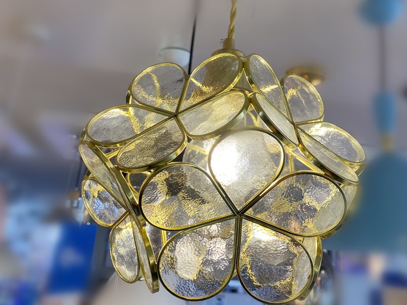 Glass Stylish Flower Pendant Bedside Light P139-Clear - Galaxy Lighting NZ