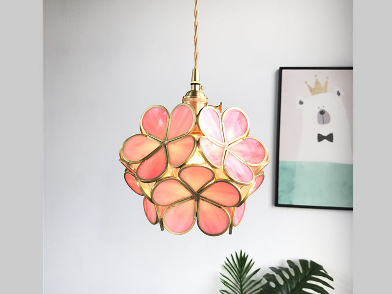 Pink Glass Pendant Light P139-Pink - Galaxy Lighting NZ